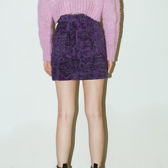 Joan Asymmetrical Mini Skirt in Purple - Picture 4 of 4